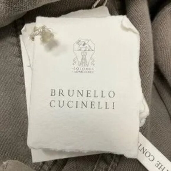 BRUNELLO CUCINELLI GREY MONILI BEAD EMBELLISHED CONTEMPORARY LOOSE FULL LENGTH V - Picture 7 of 7